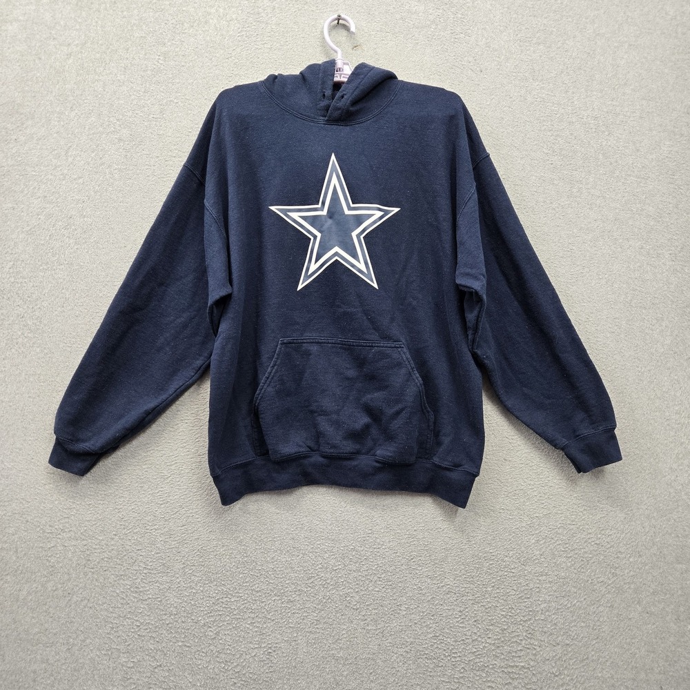 Dallas Cowboys Men Hoodie L Navy NFL Team Apparel Graphic Fleece Star Logo READ